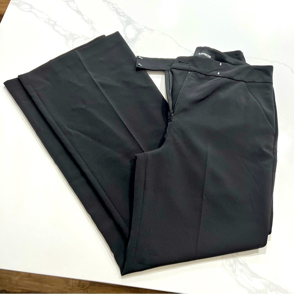 Express Wide leg black slacks, wore once.  10R.